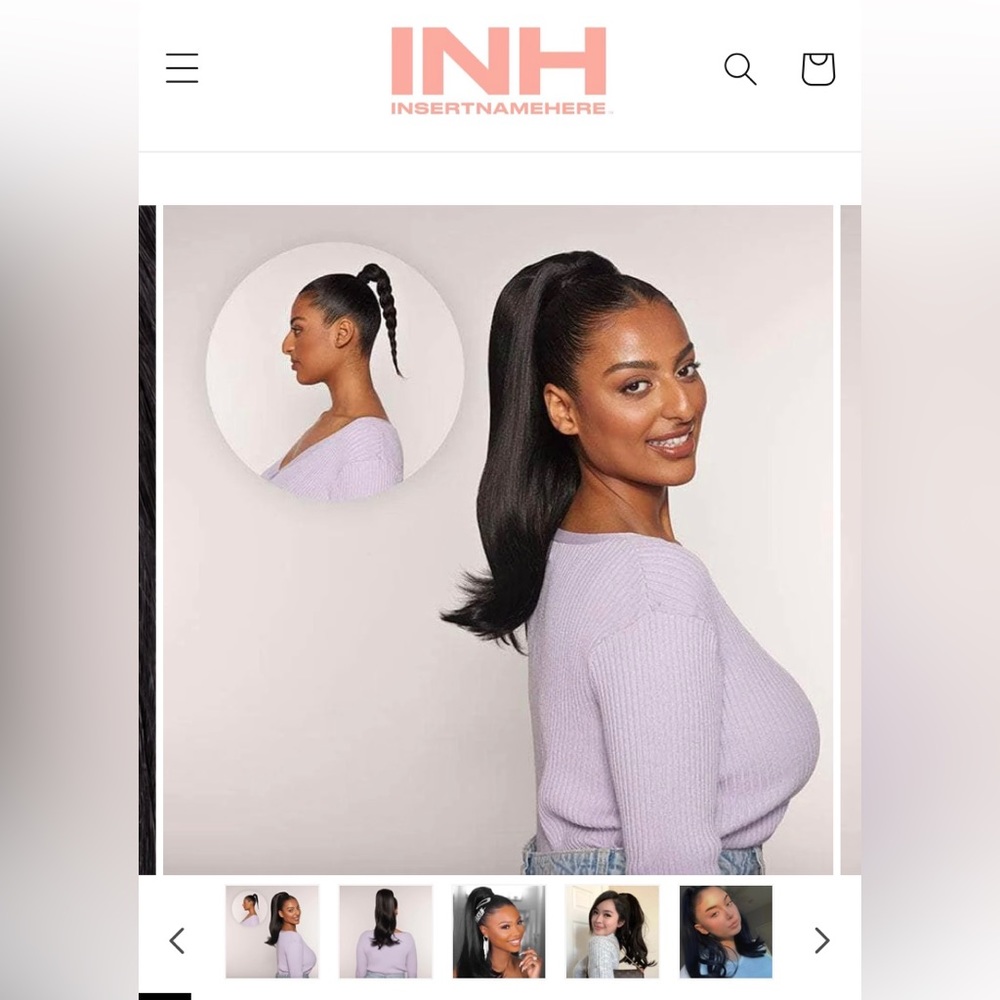 LIANEV X INH Mid-Length Soft Curls Ponytail Extension in Jet Black